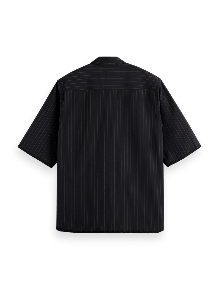 Tailored pinstriped baseball shirt