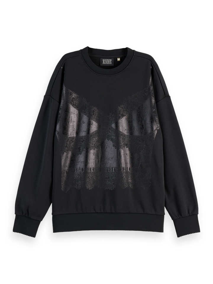 Foil print oversized sweatshirt