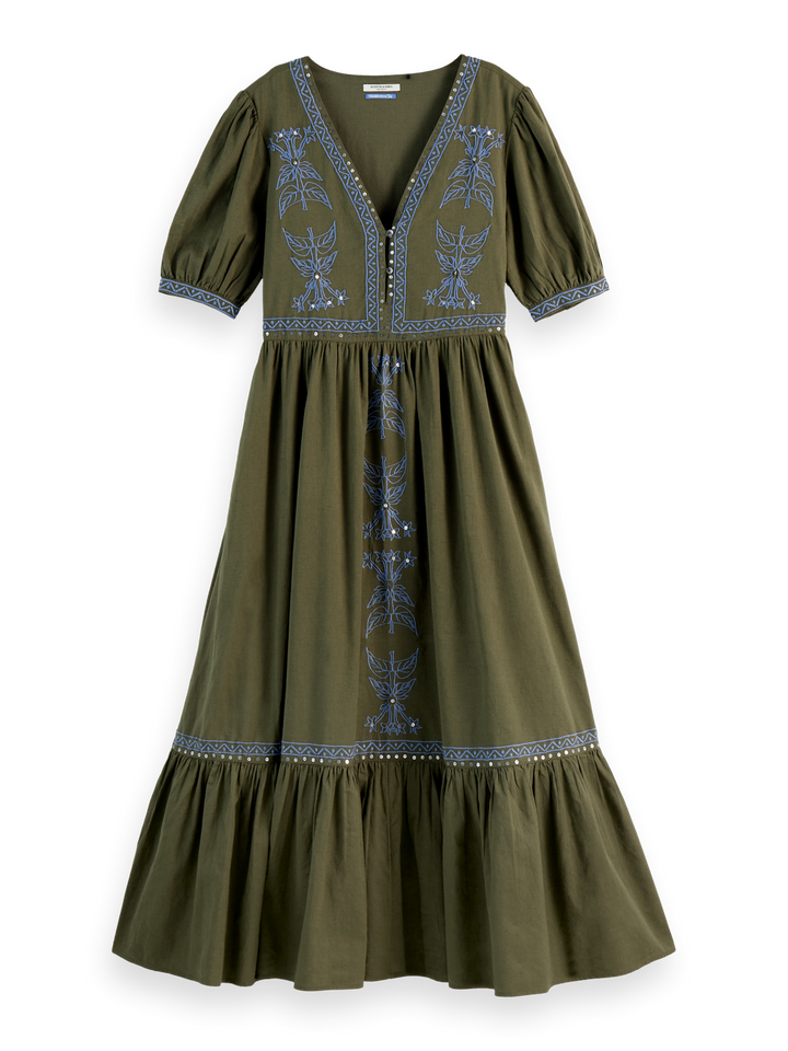 Embroidered Maxi Dress