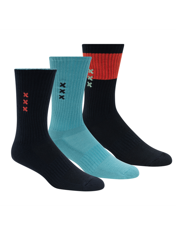 3 Pack Mens 1/2 Terry Crew Socks