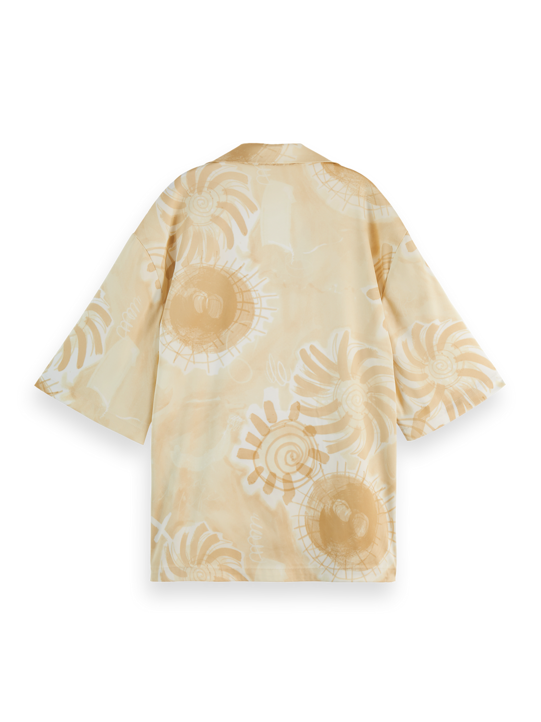 Satin printed short sleeve shirt