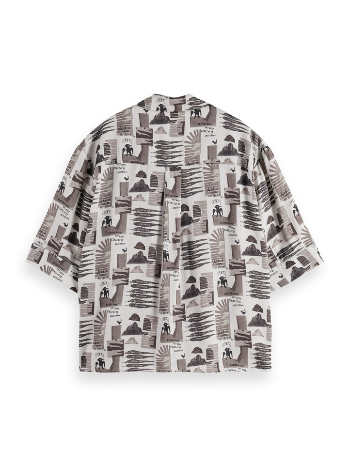 Printed short sleeve fluid shirt