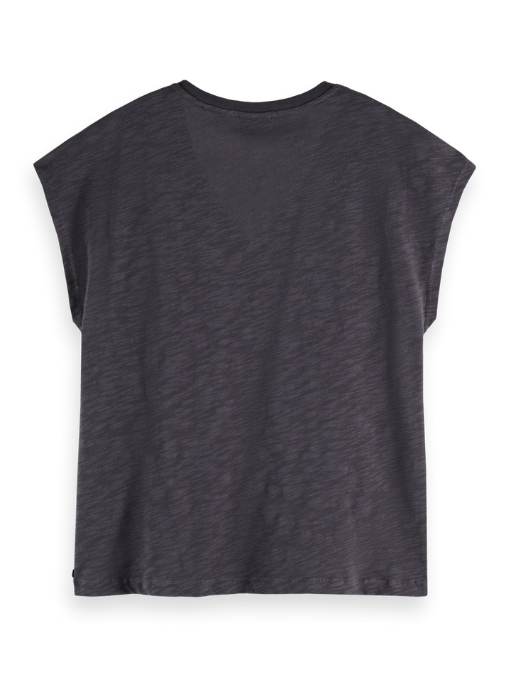 Embroidered V-neck T-shirt