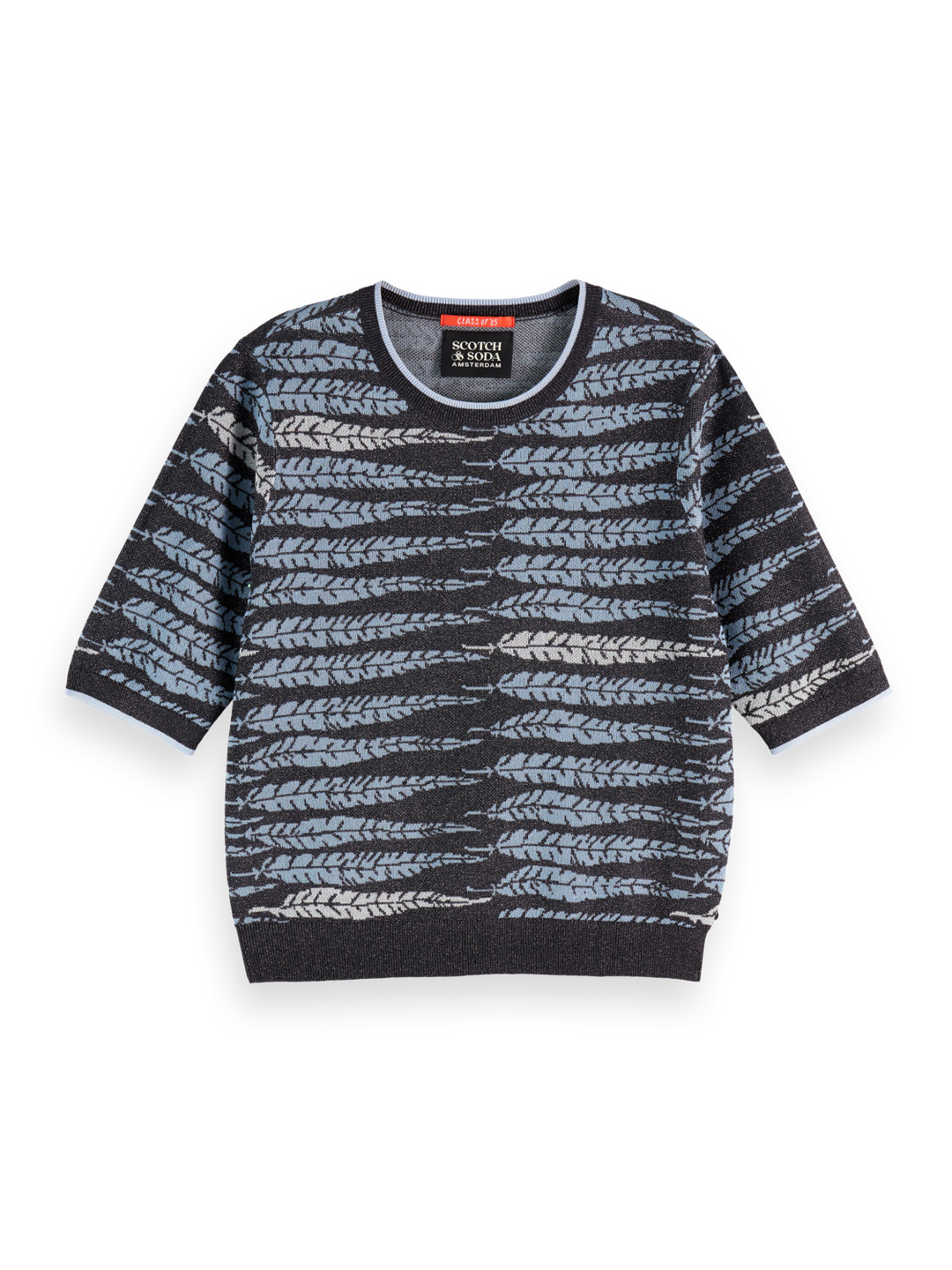 Lurex jacquard knitted tee