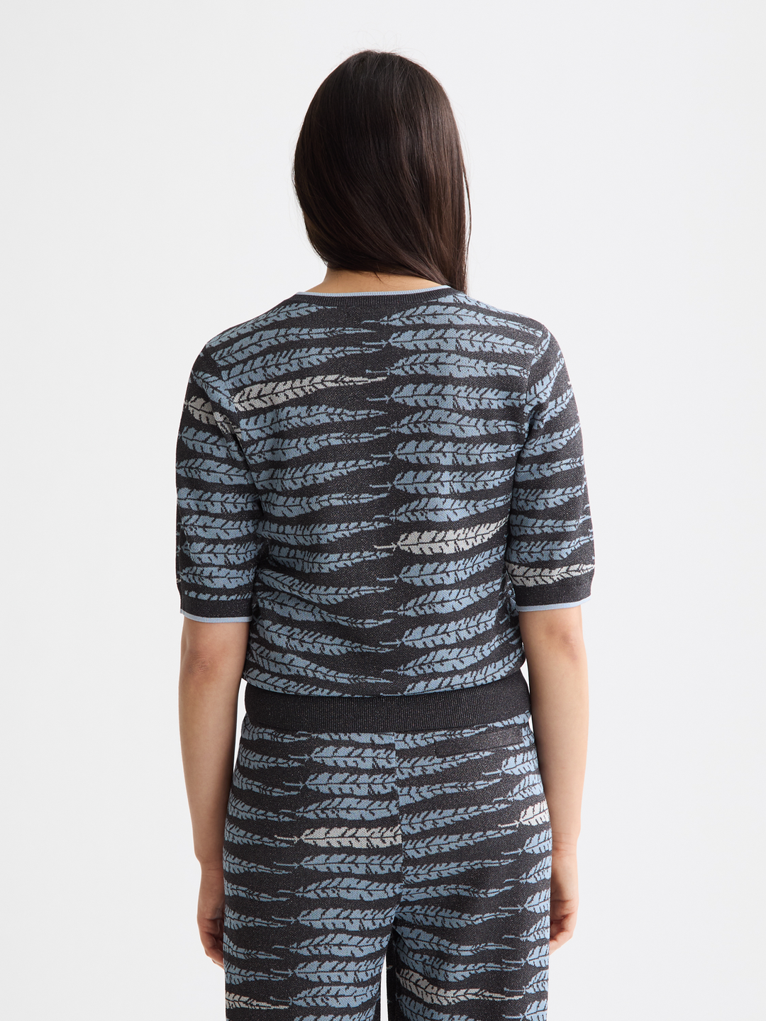 Lurex jacquard knitted tee
