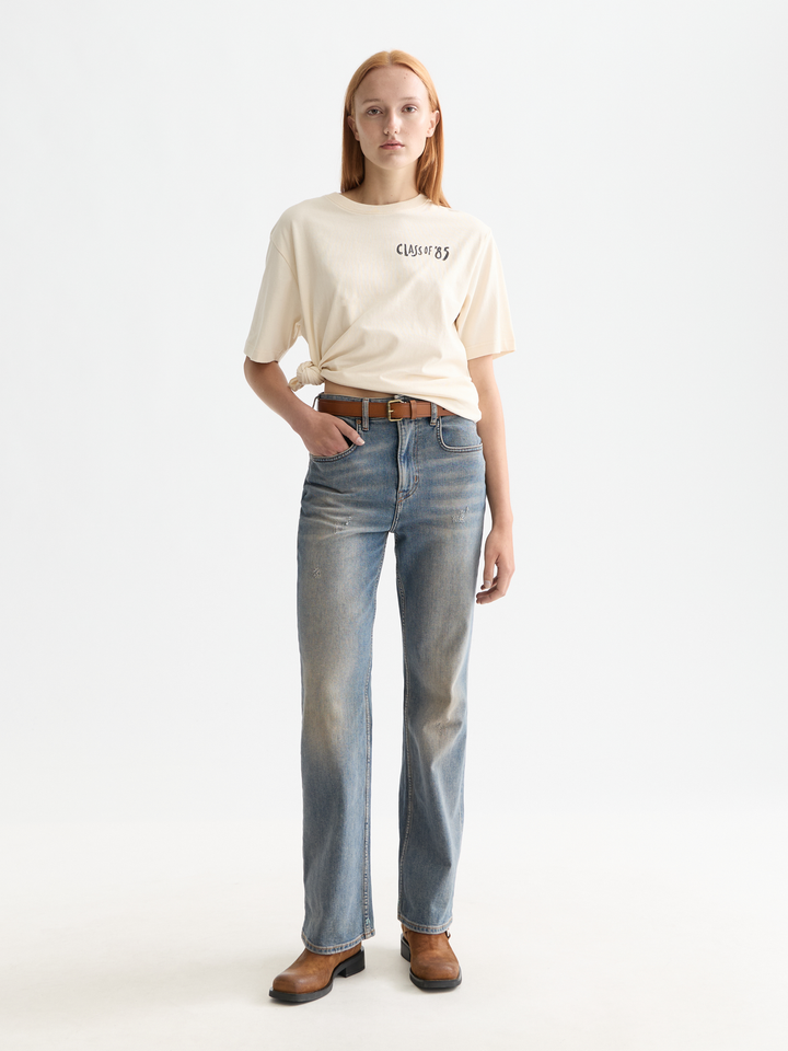 Loose-fit T-shirt with front and back artwork
