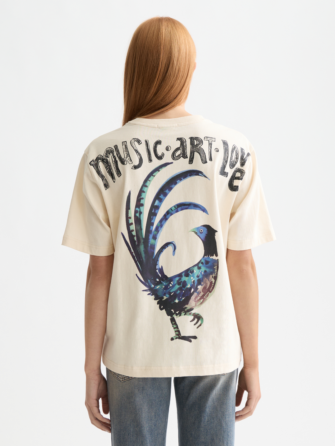 Loose-fit T-shirt with front and back artwork