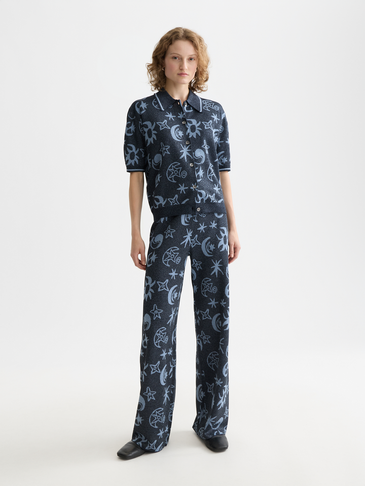 Jacquard Short Sleeve Pullover