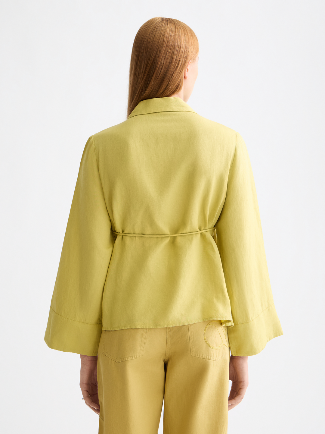 Wrap shirt with tie closure