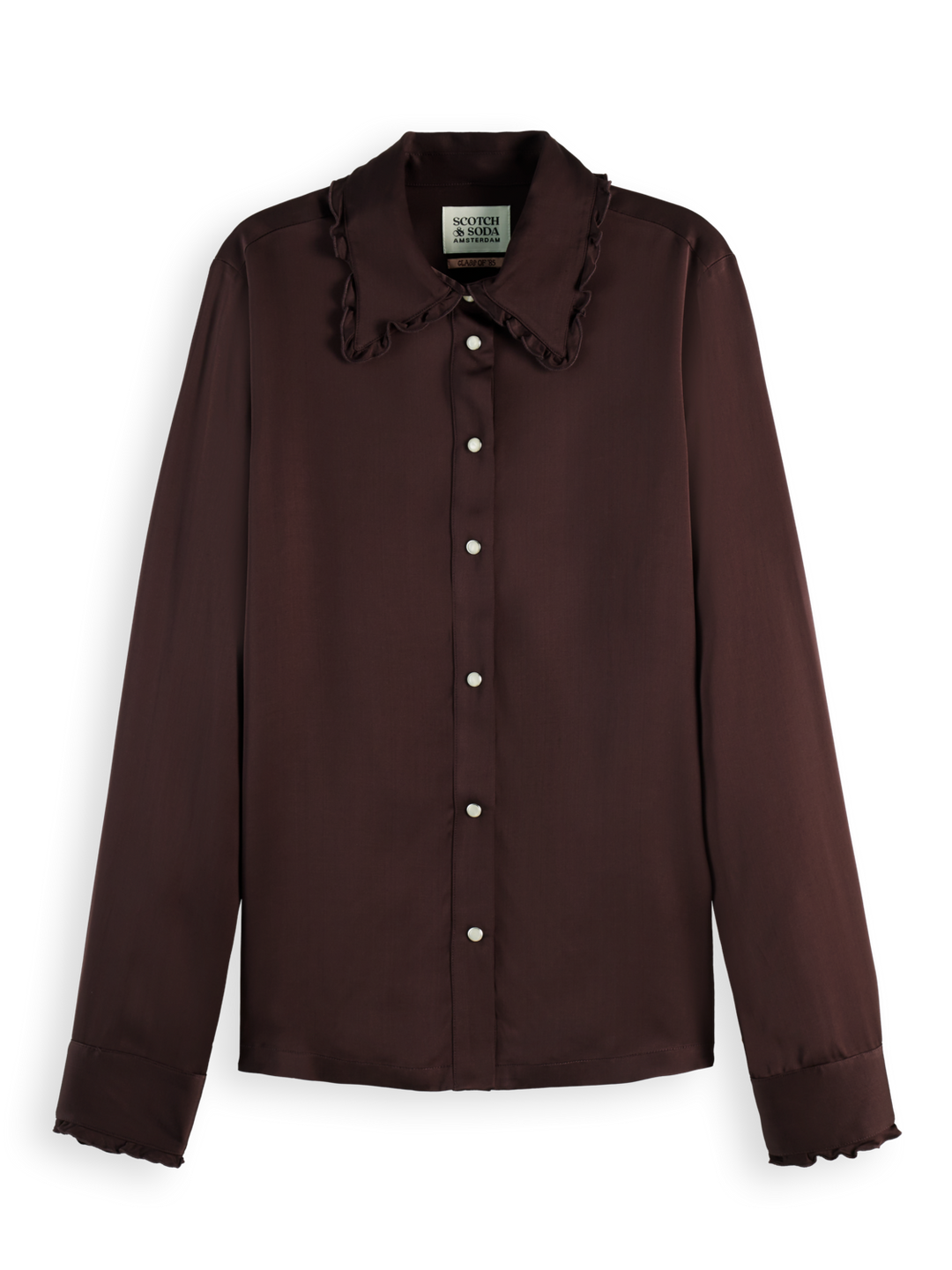 Regular fit shirt with ruffle