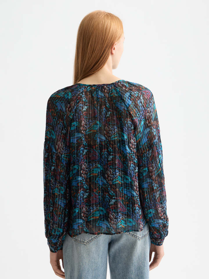 Printed top with ties