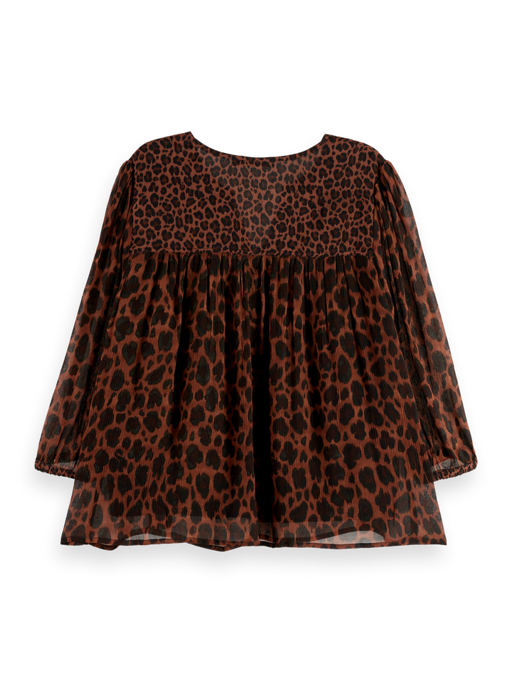 Contrast yoke short sleeve top