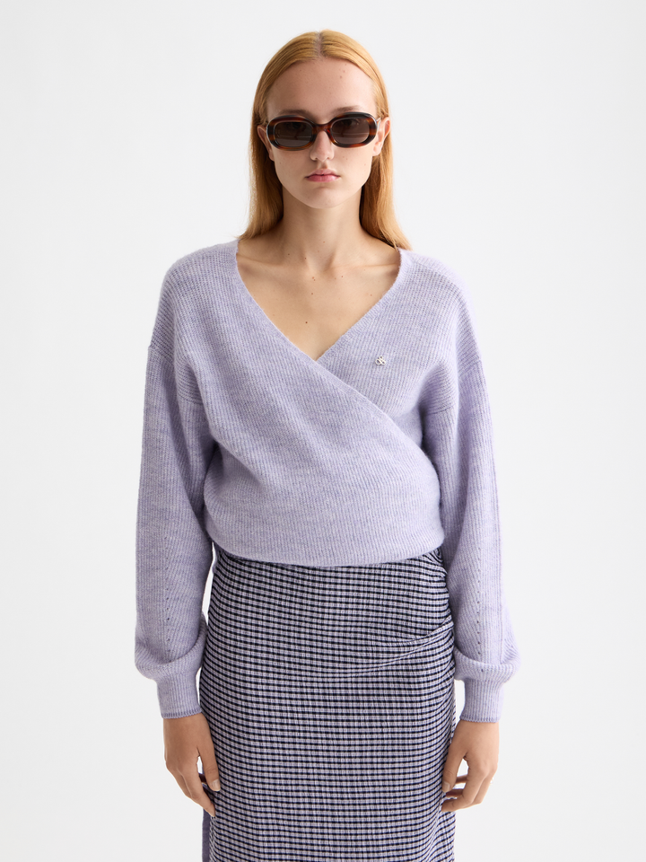 Fuzzy wrap cardigan