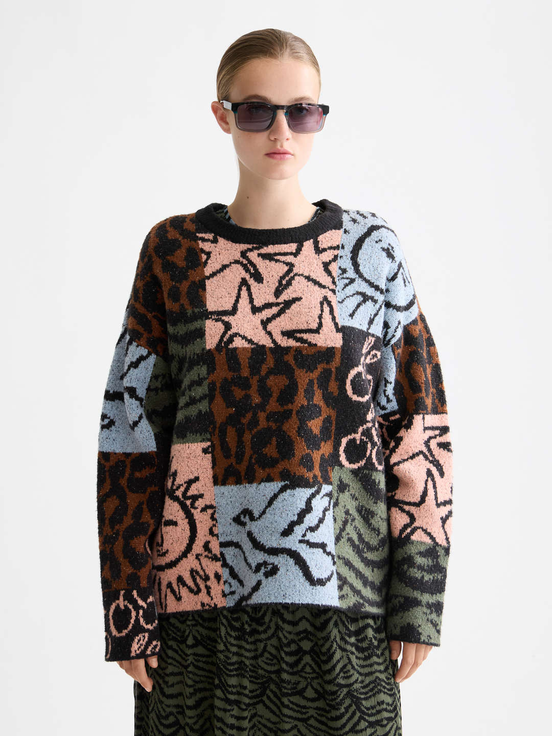 Jacquard oversized pullover