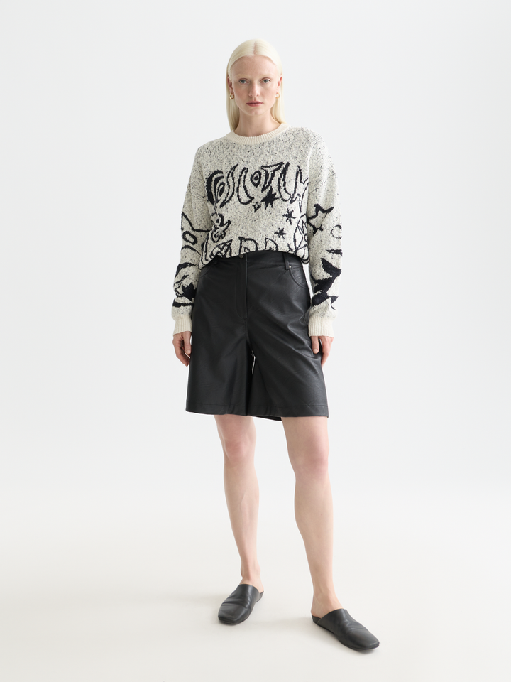 Jacquard Motif Oversized Pullover