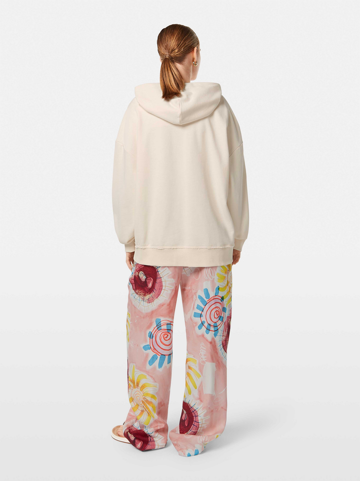 Embroidered artwork hoodie