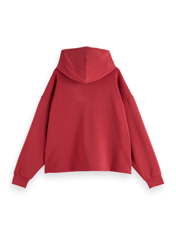 Tencel hoodie with twisted hem