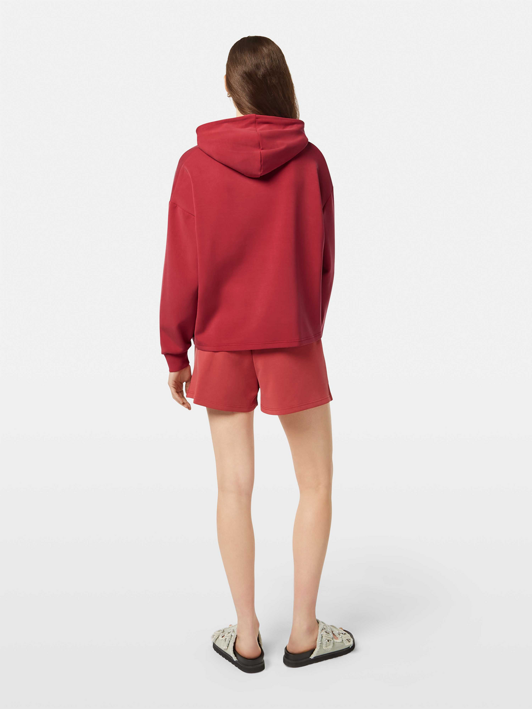 Tencel hoodie with twisted hem