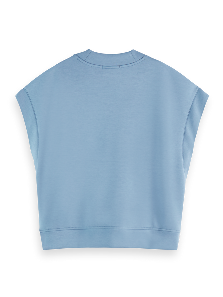 V-neck sleeveless modal sweatshirt