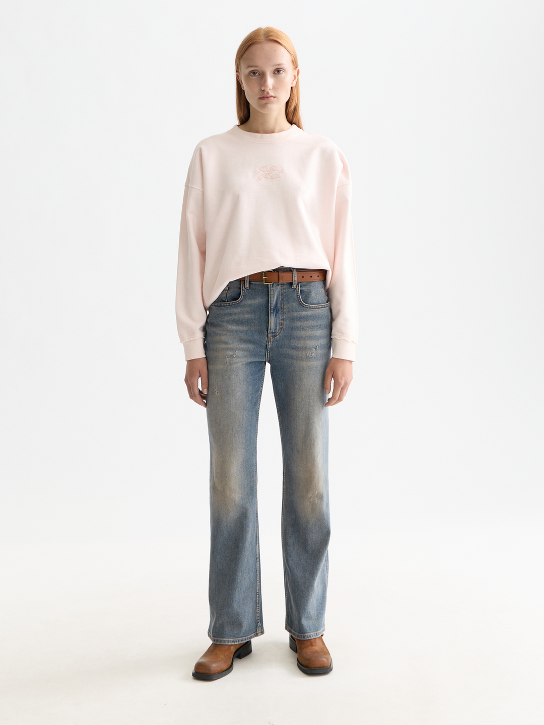 Garment dye logo oversized sweatshirt