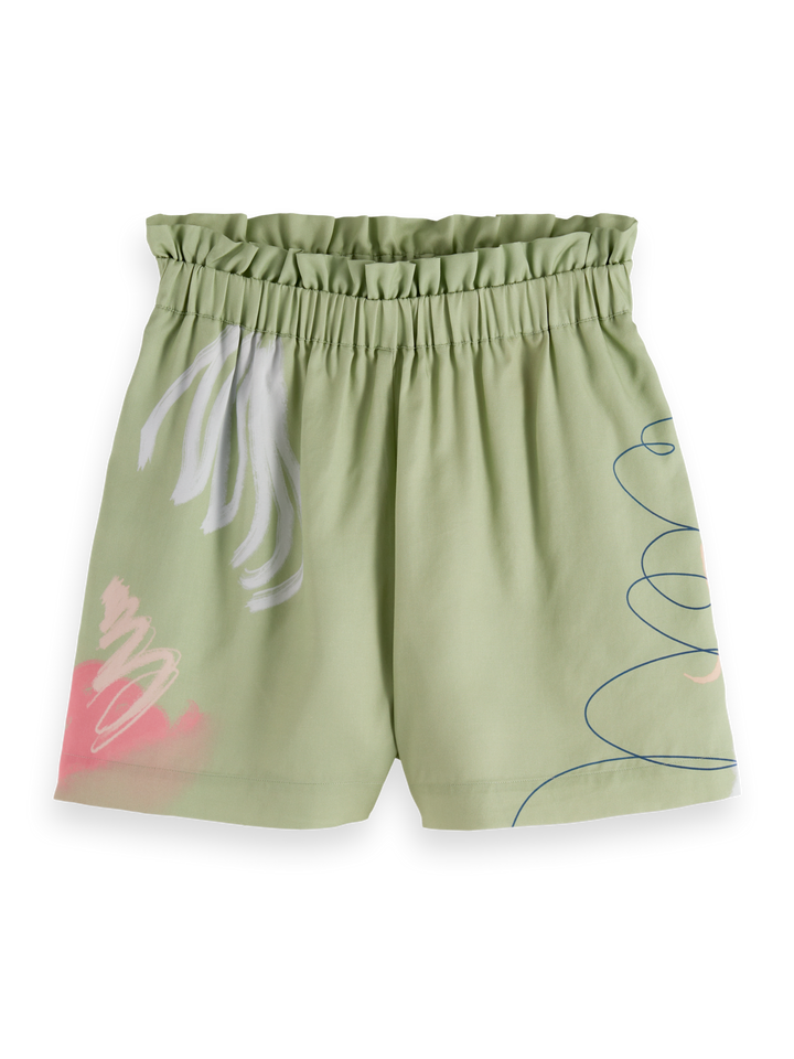 High rise Placed print shorts