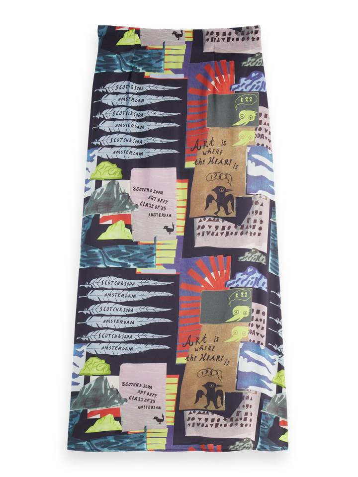 High rise midi wrap skirt