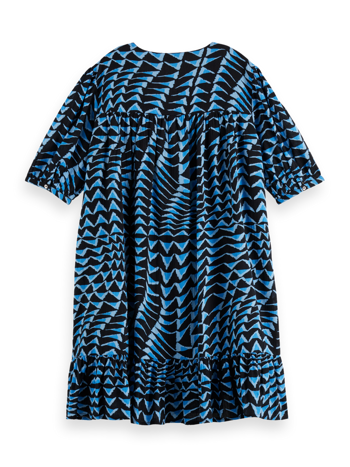 Printed Crinkle mini dress