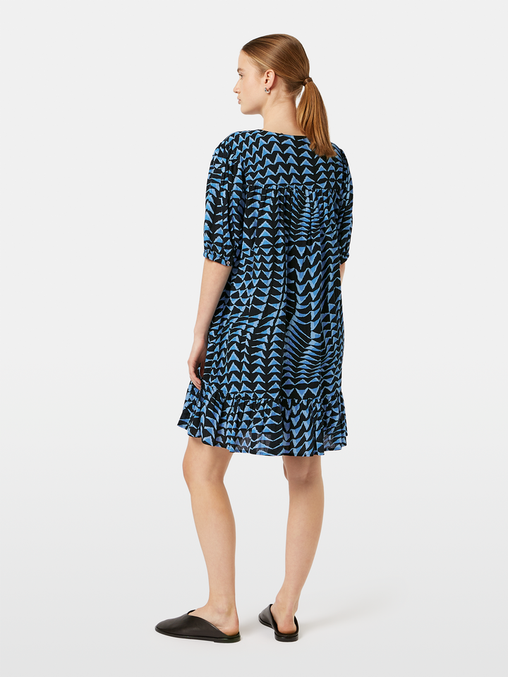Printed Crinkle mini dress