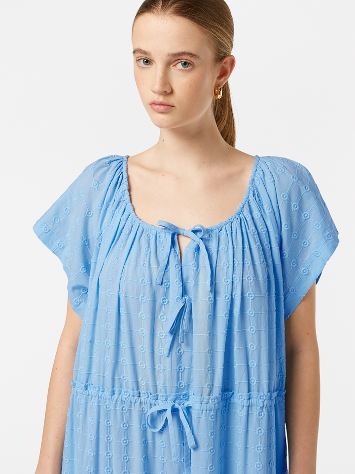 Tiered broderie maxi dress