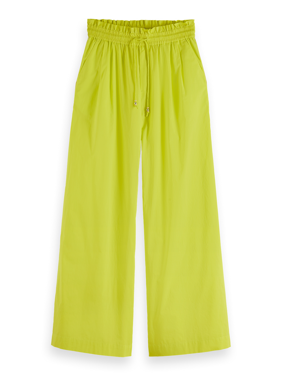 Cotton voile high-rise wide-leg pull on pants