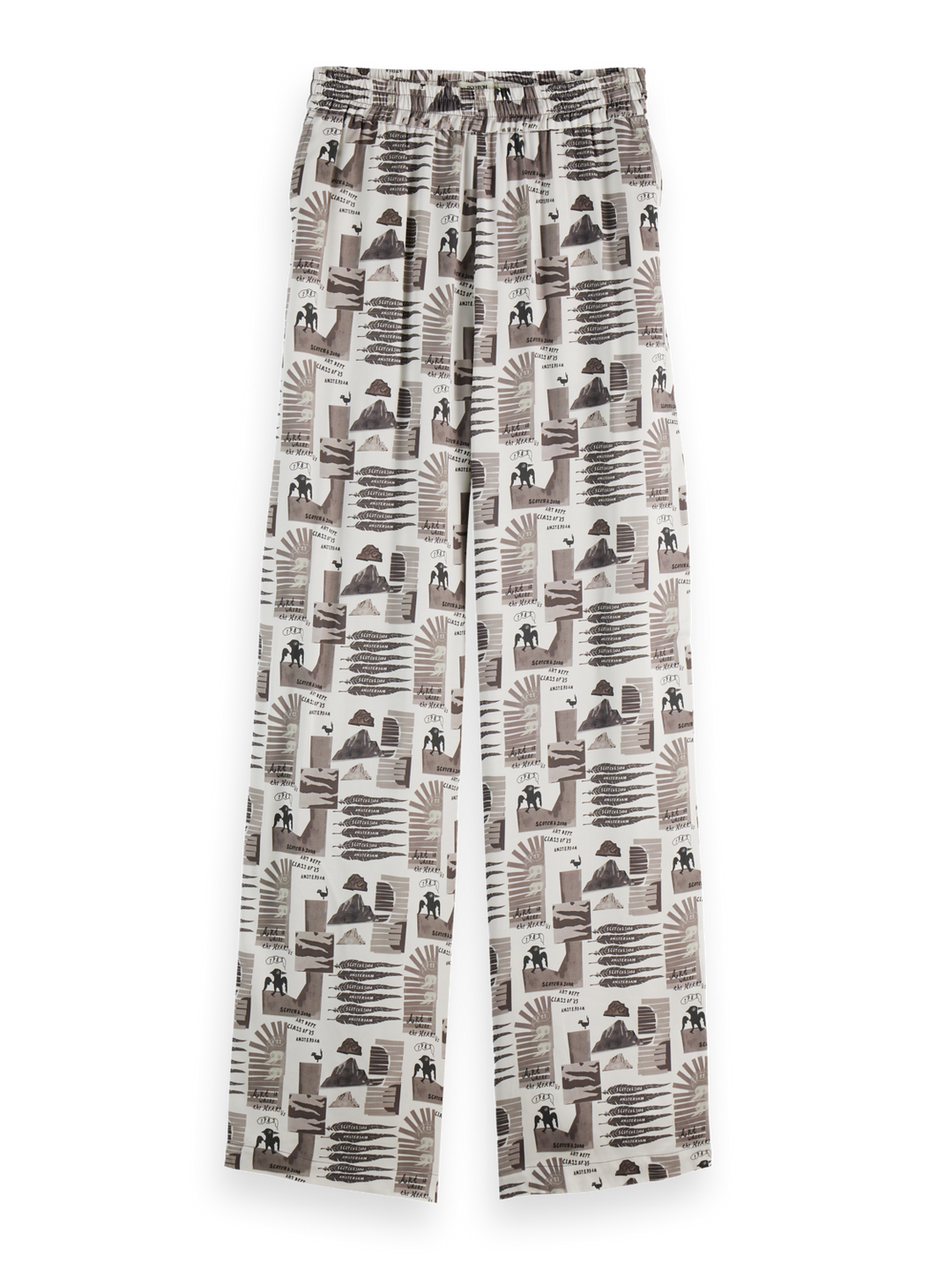 Gia-Mid rise wide leg elasticated trousers