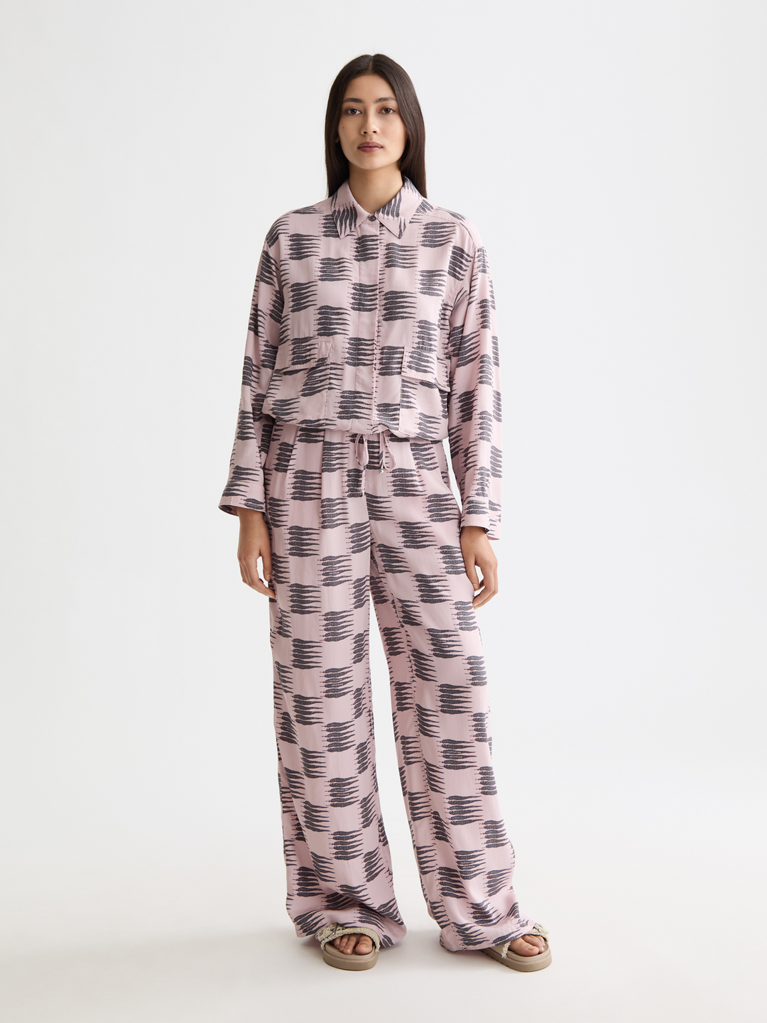 Eleni-high rise wide leg pyjama pants