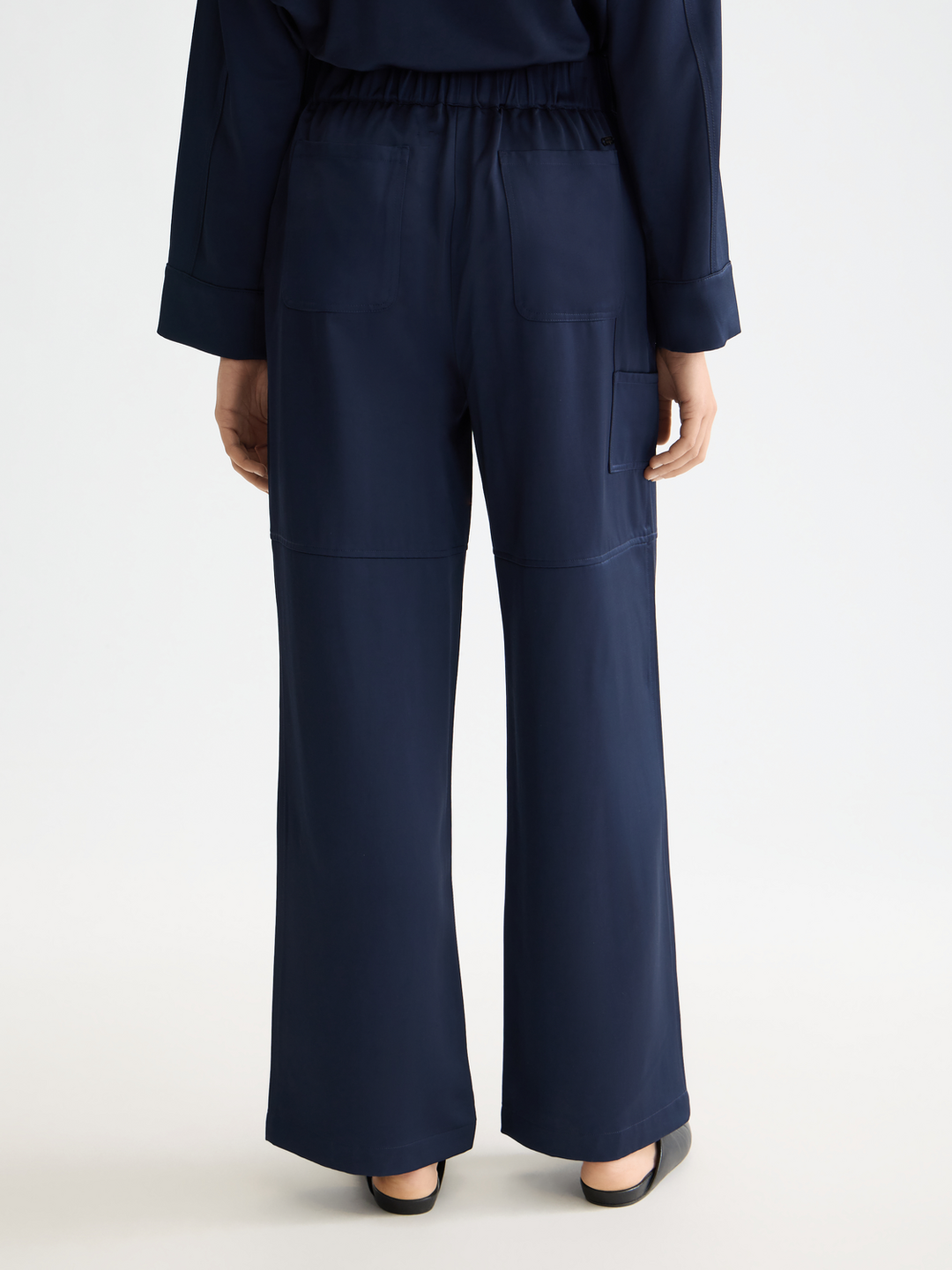 Noa high rise wide leg pull on satin pant