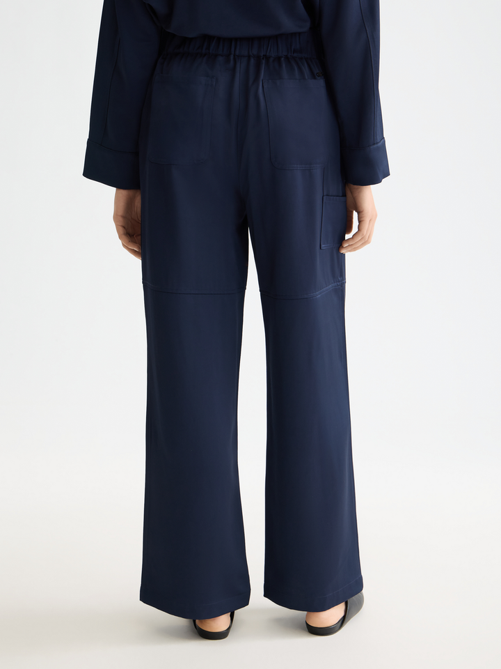 Noa high rise wide leg pull on satin pant