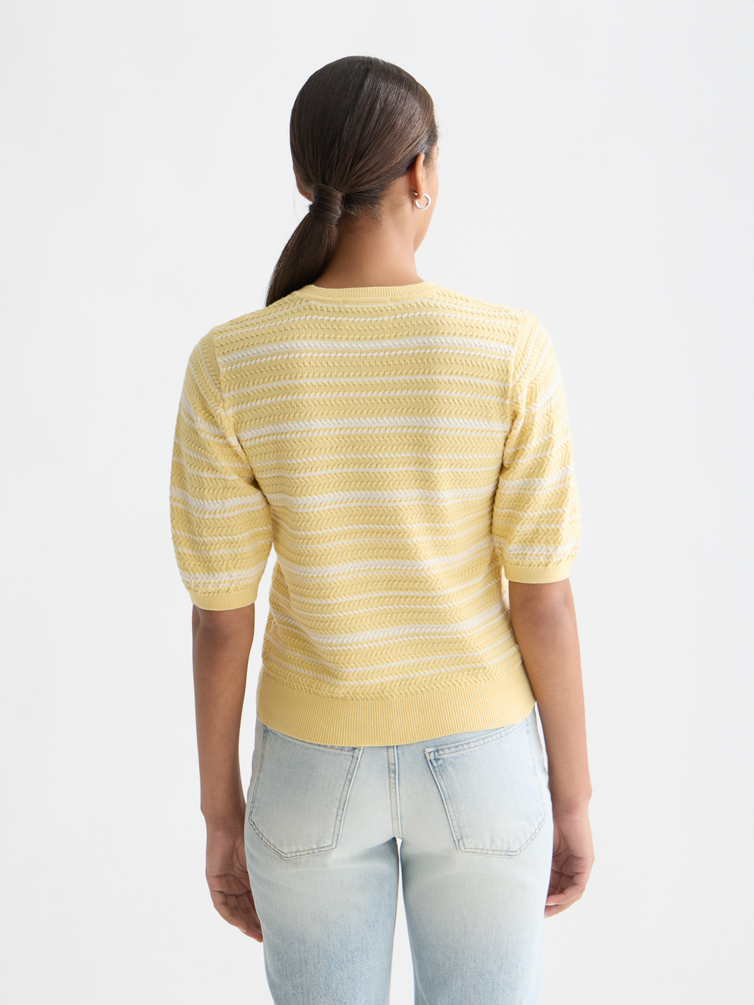 Textured stripe knitted tee