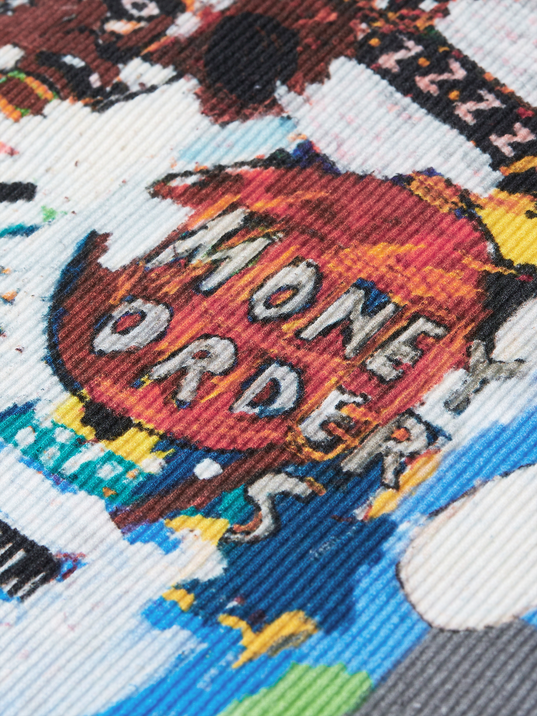 Basquiat all over printed rib racer tank