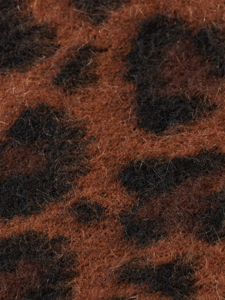Fuzzy jacquard pullover