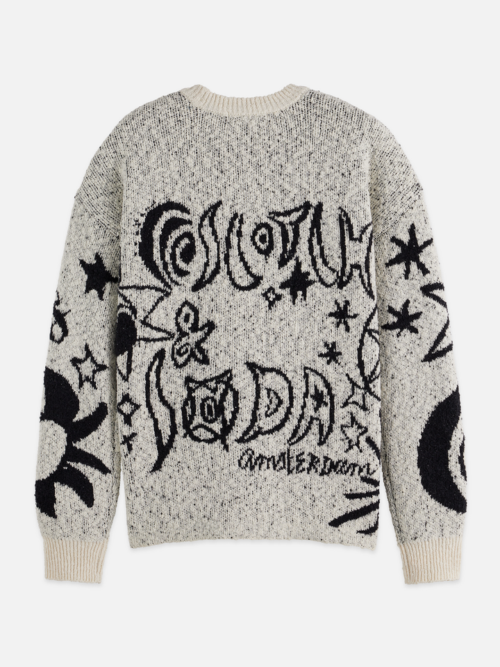 Jacquard Motif Oversized Pullover