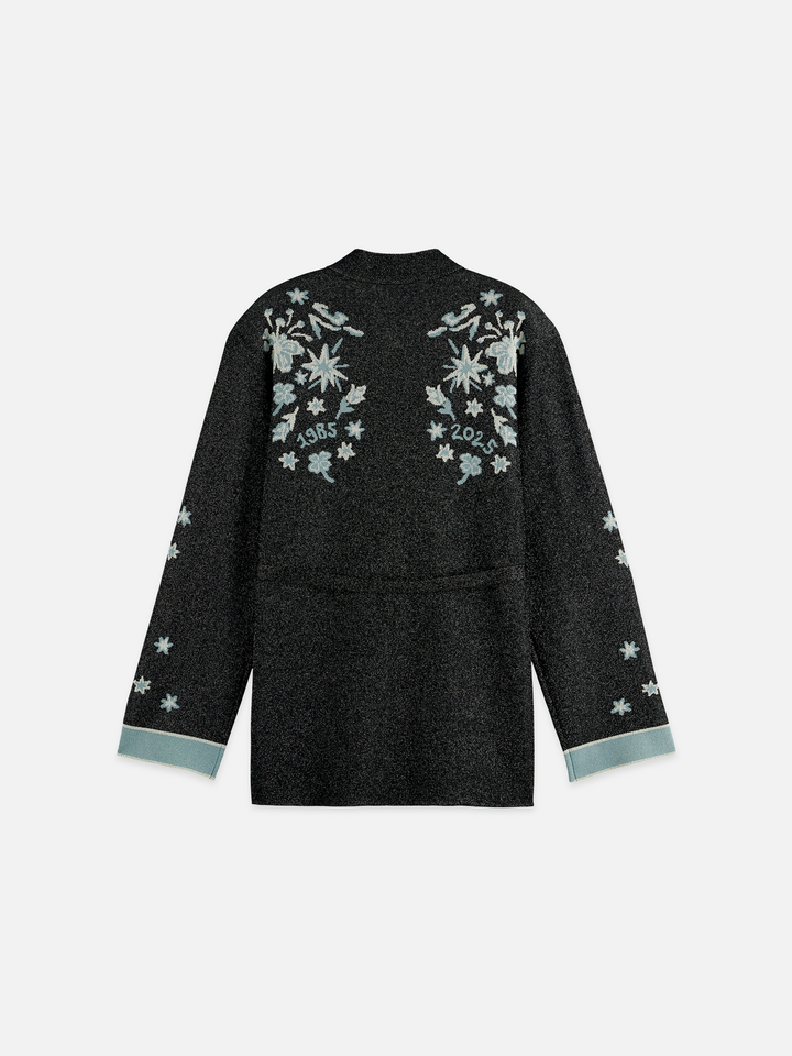 40 Years Jacquard Belted Knitted Jacket