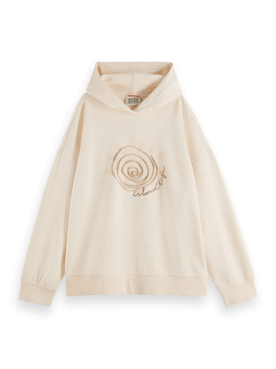 Embroidered artwork hoodie