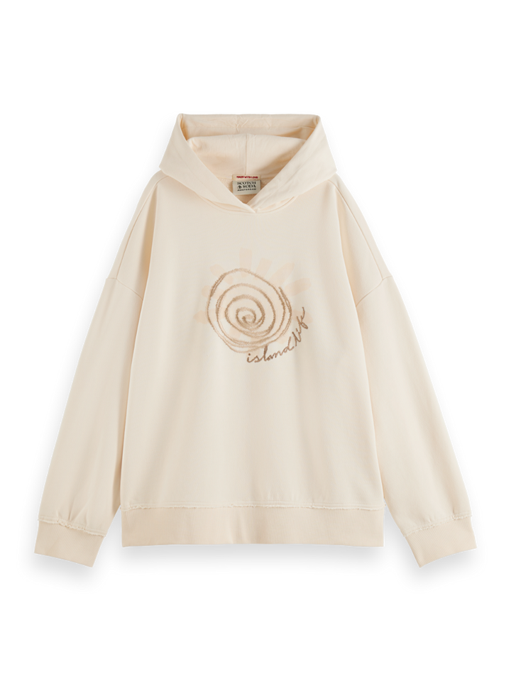 Embroidered artwork hoodie