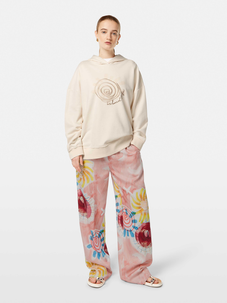 Embroidered artwork hoodie