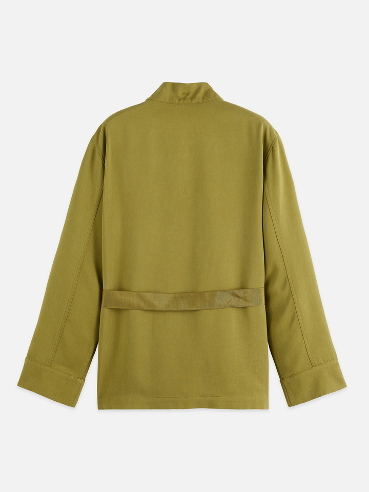 Viscose Twill Belted Blazer