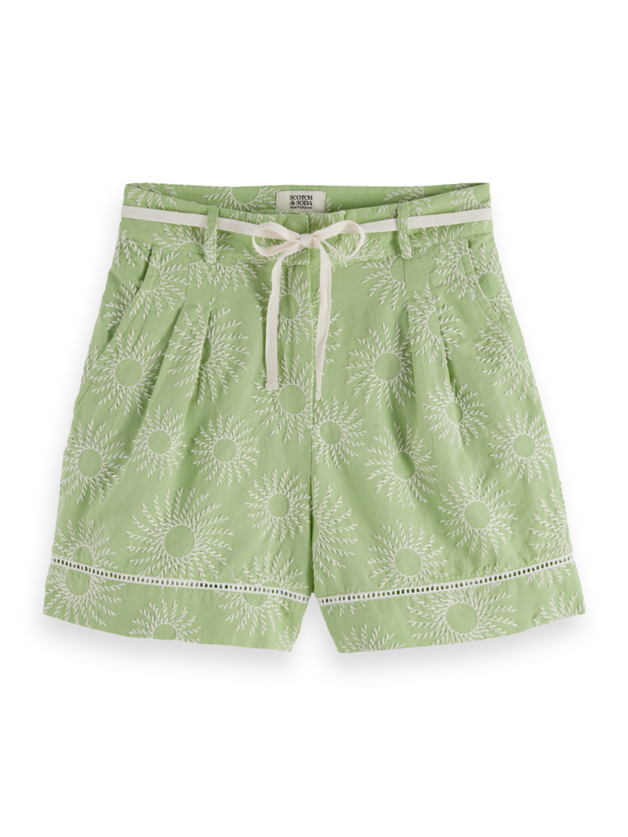High rise broderie shorts