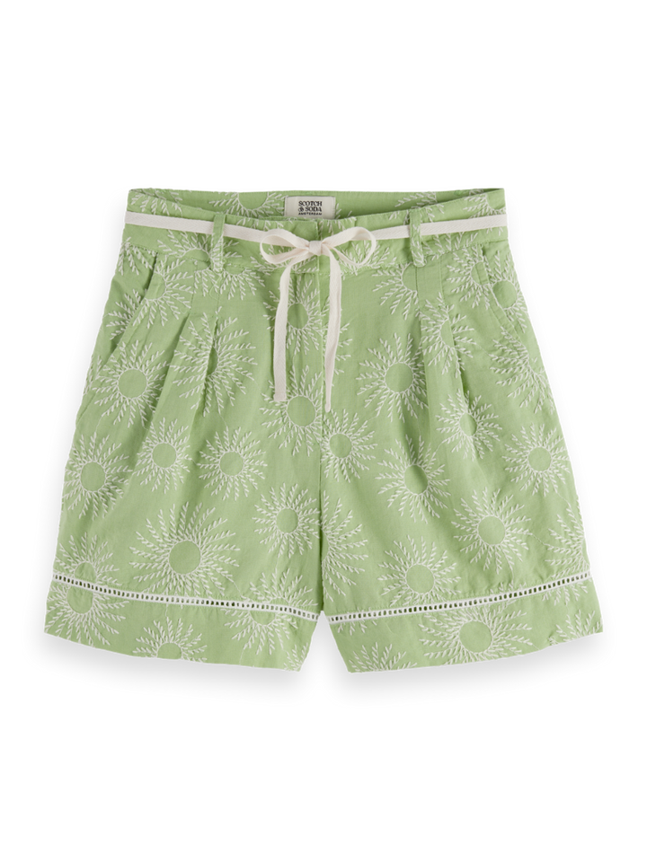 High rise broderie shorts