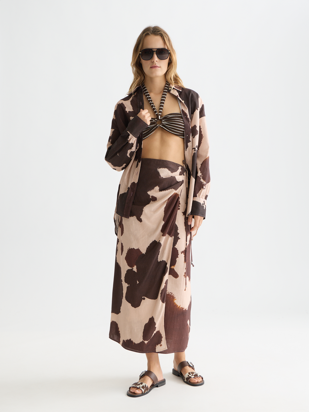 Linen wrap skirt