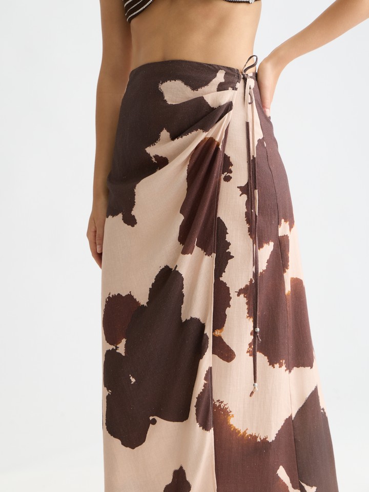 Linen wrap skirt