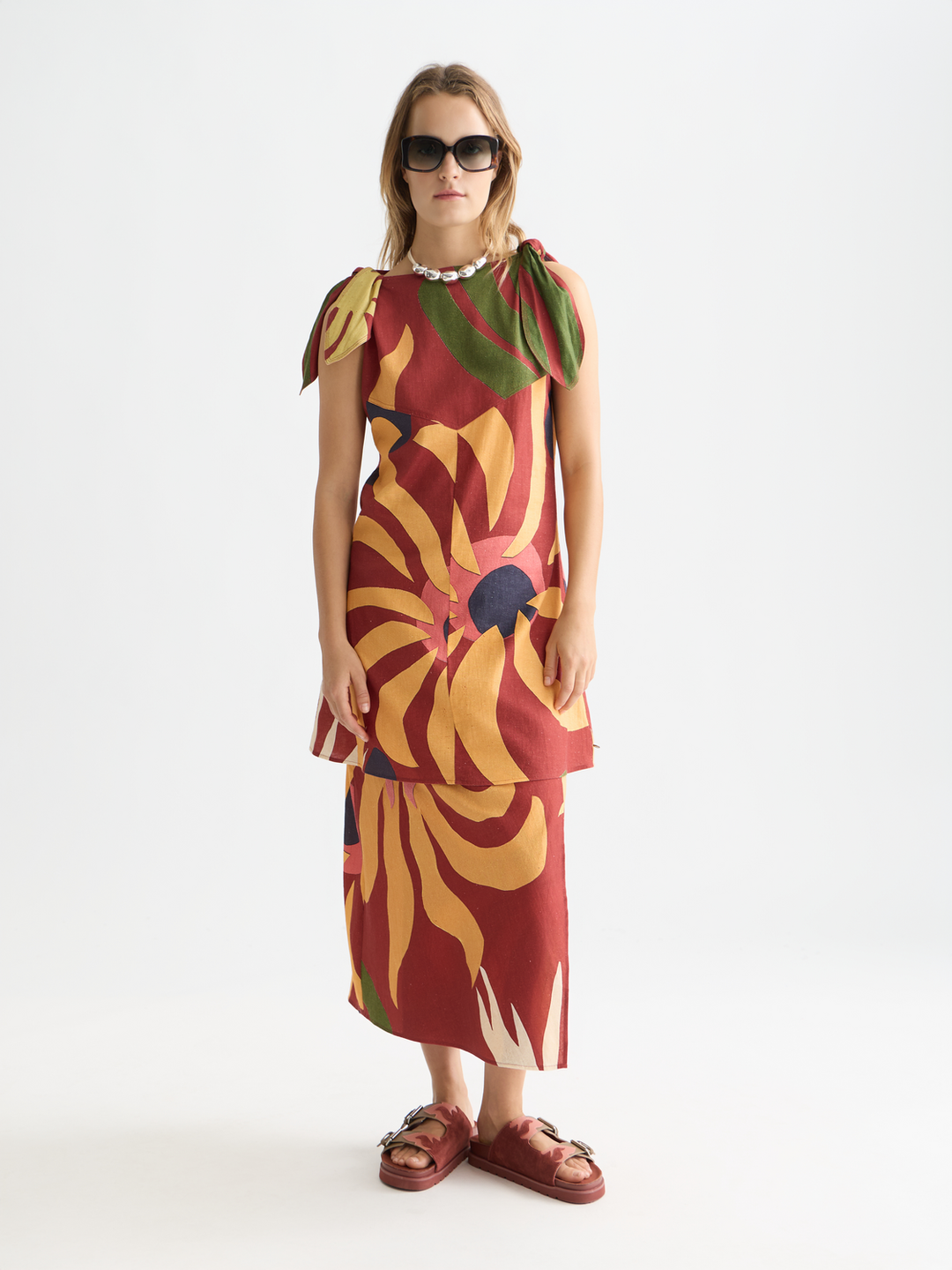 تنورة لف من الكتان