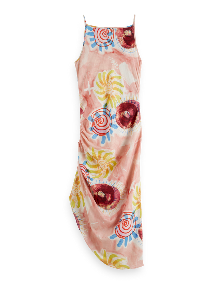 Linen Viscose printed midi dress