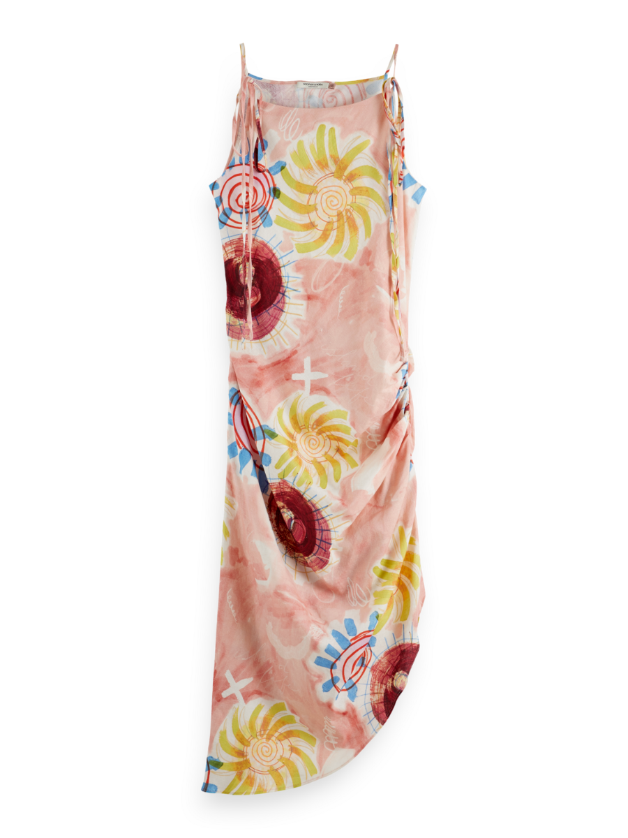 Linen Viscose printed midi dress